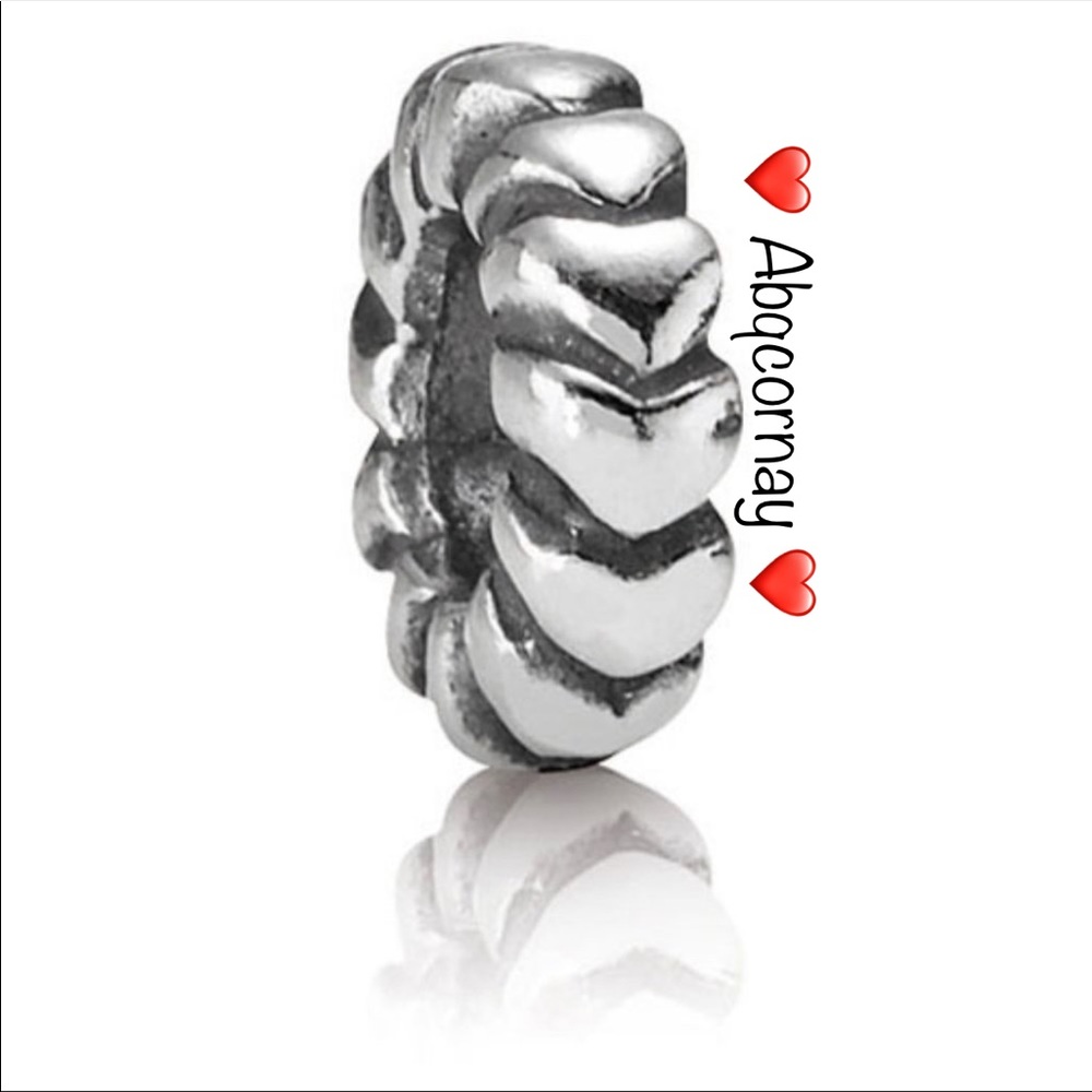 EUC Pandora 790204 Sterling Silver Heart Row Spacer